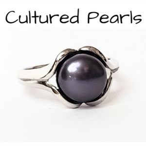 Peacock Freshwater Cultured Pearl Solitaire